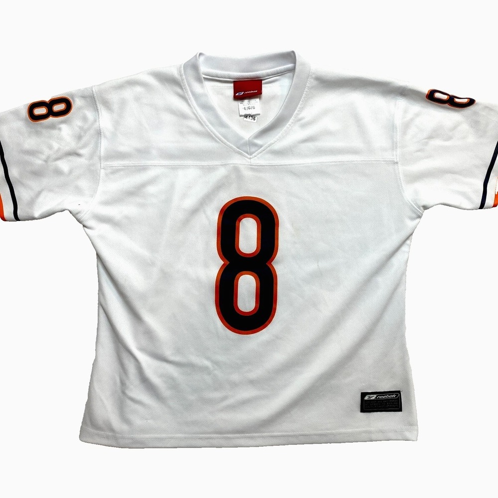 Chicago Bears Jersey Womens Large White Short Sleeve Grossman #8 Reebok